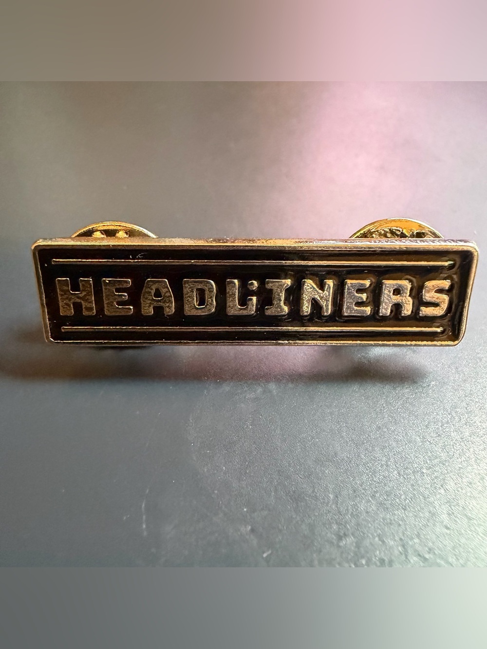 Gold Tone Headliners Enamel Lapel Pin - Men’s Accessory